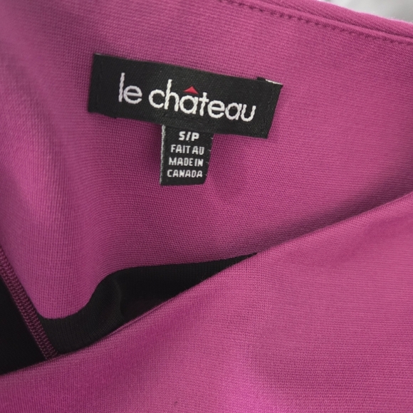 Le Chateau Asymmetrical Ruched  Purple Cocktail Dress Size Small - Picture 6 of 6
